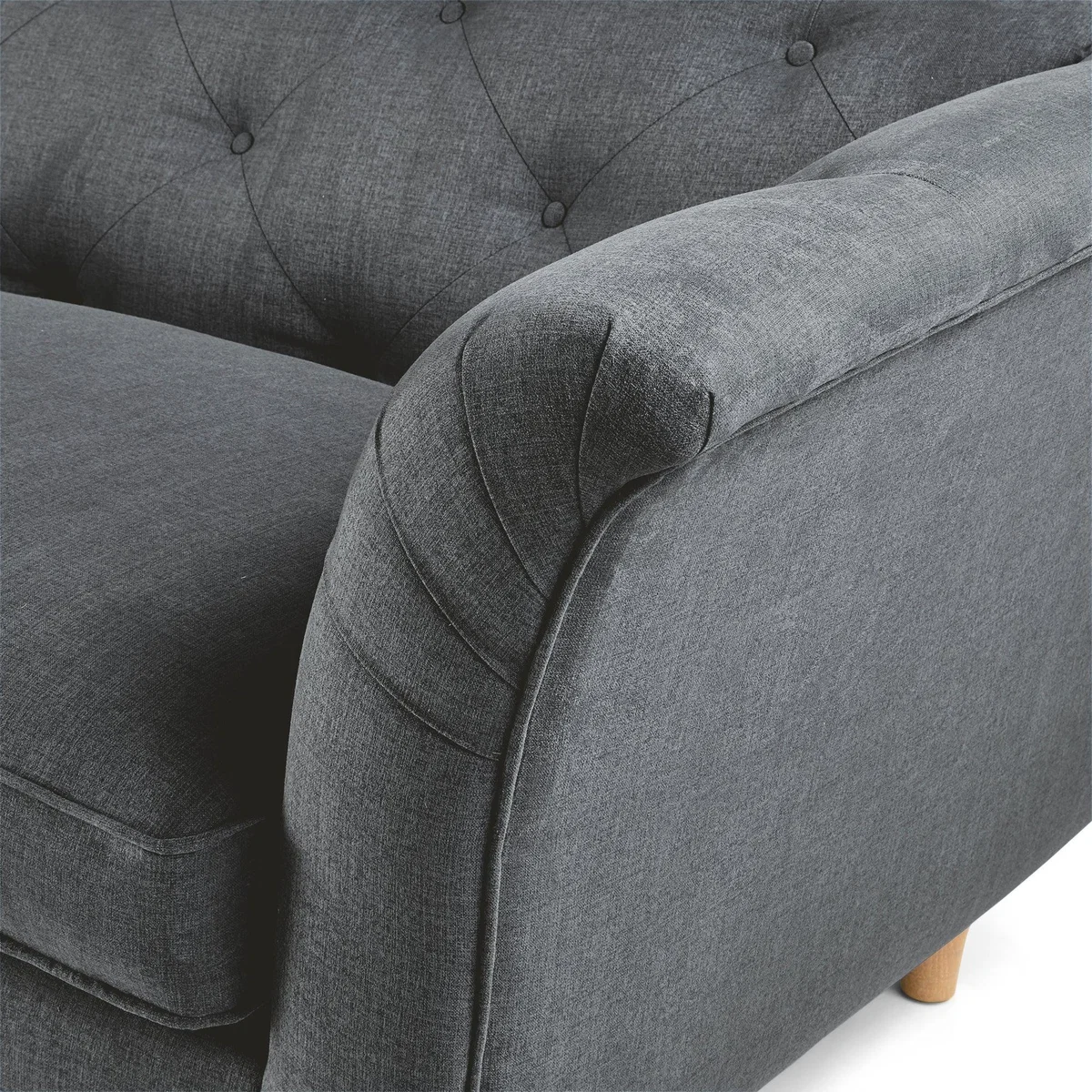 Jaipur 3 Seater Sofa Brushed Plain Fabric Brushed Plain Dew – image 7