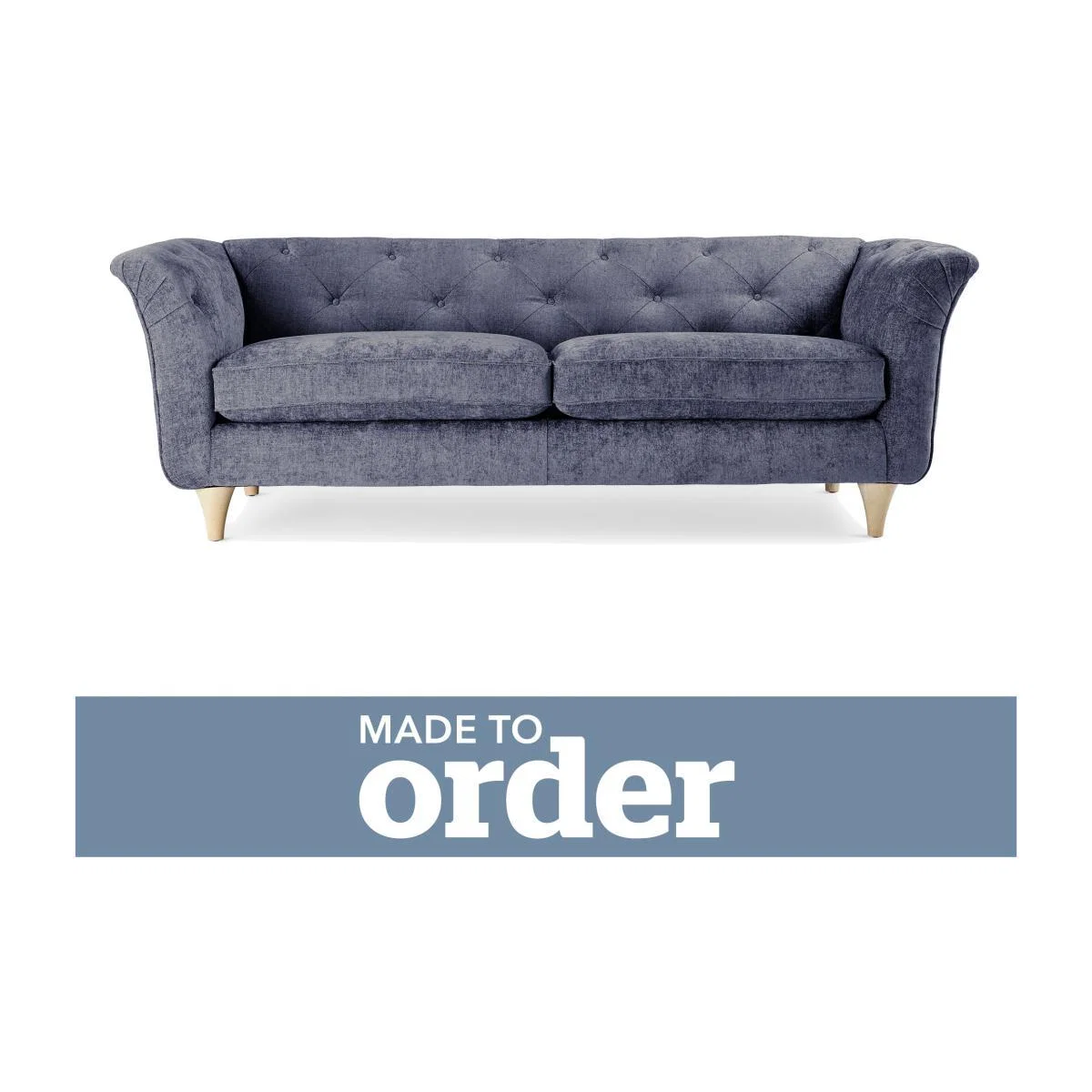 Jaipur 3 Seater Sofa Luxury Chenille Premium Chenille Navy – image 1