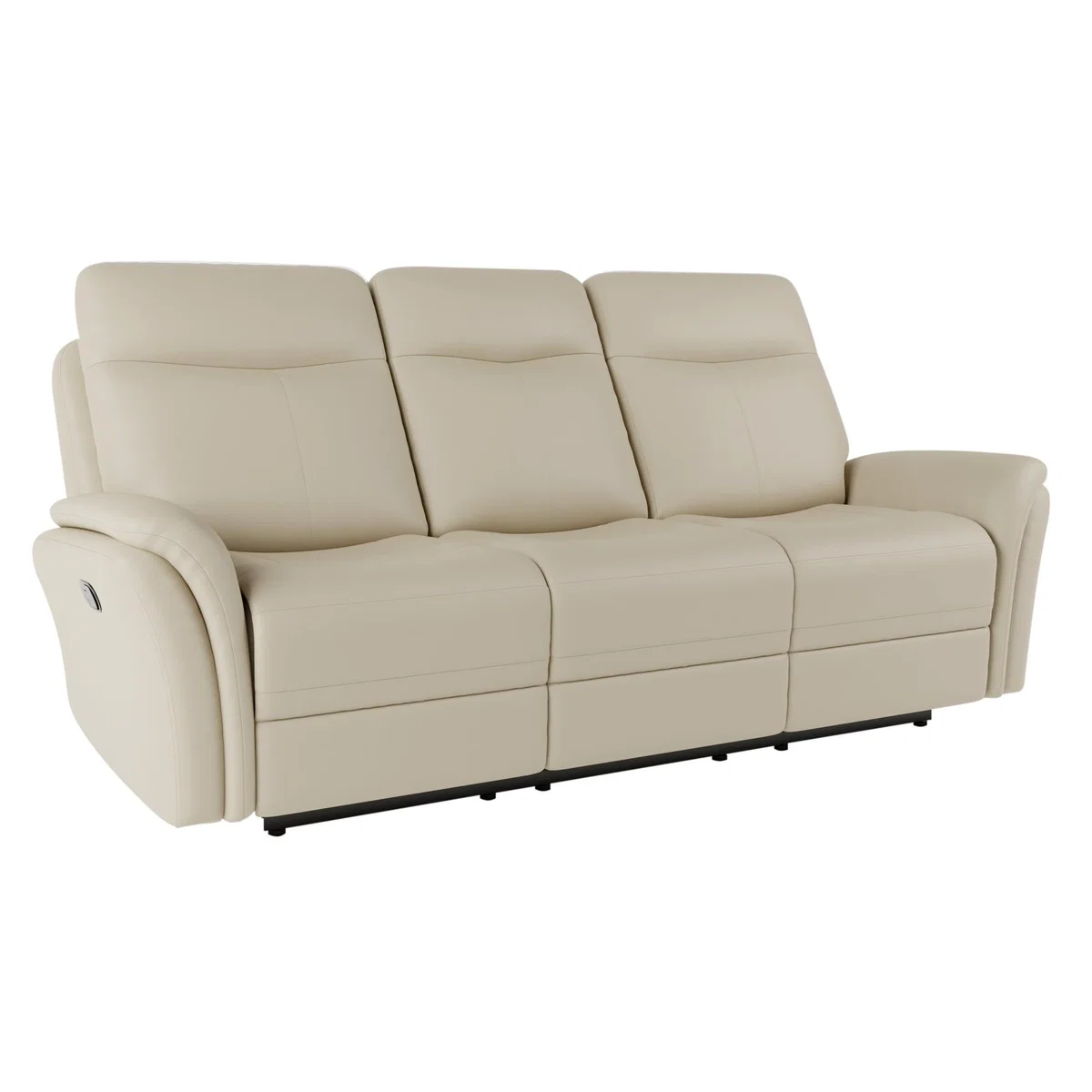 Monte Faux Leather Reclining 3 Seater Sofa Natural – image 2