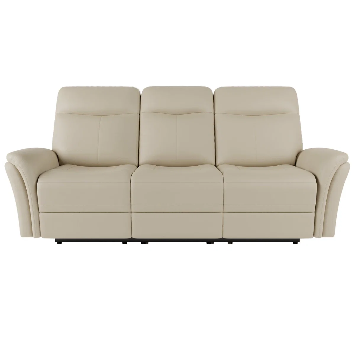 Monte Faux Leather Reclining 3 Seater Sofa Natural – image 3
