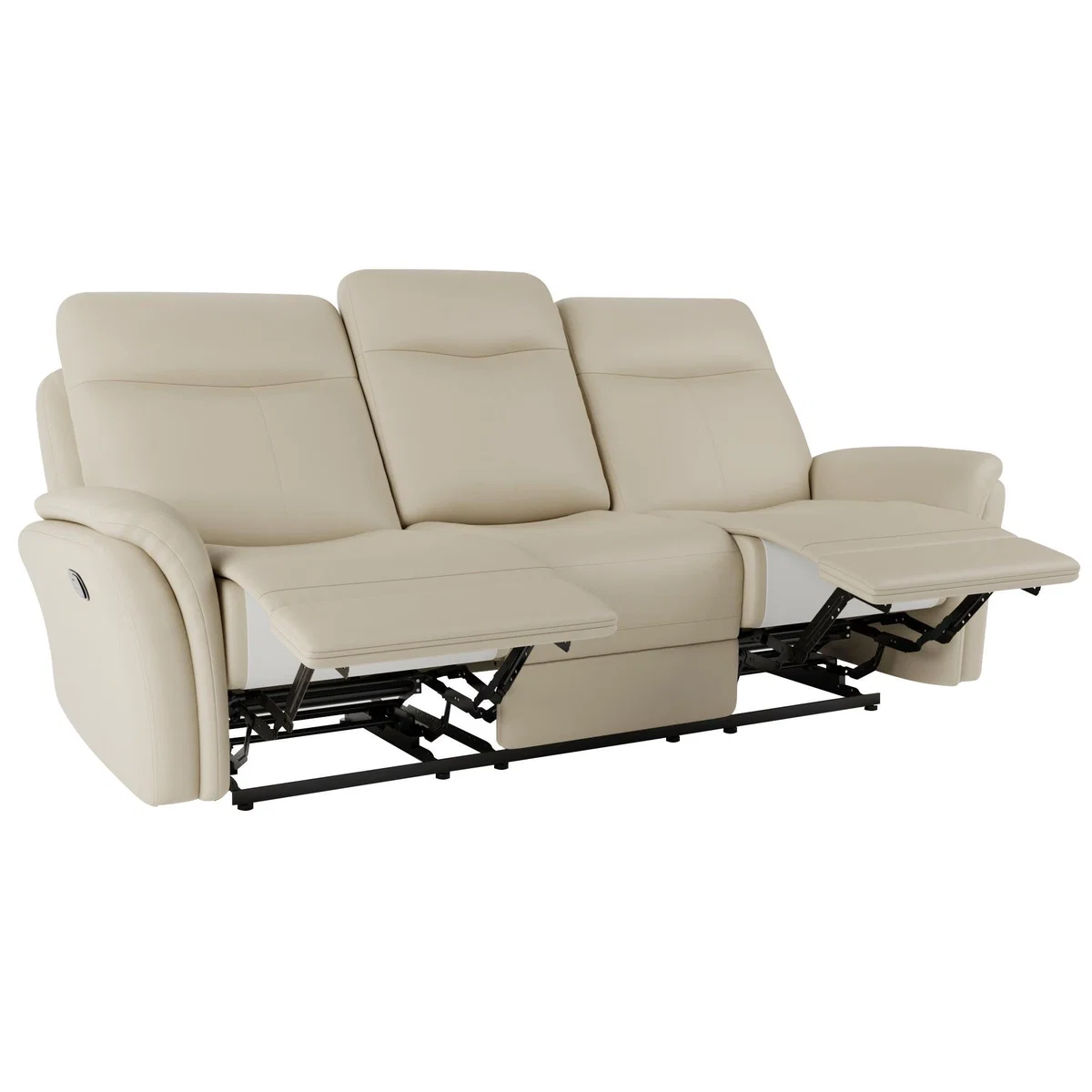 Monte Faux Leather Reclining 3 Seater Sofa Natural – image 5