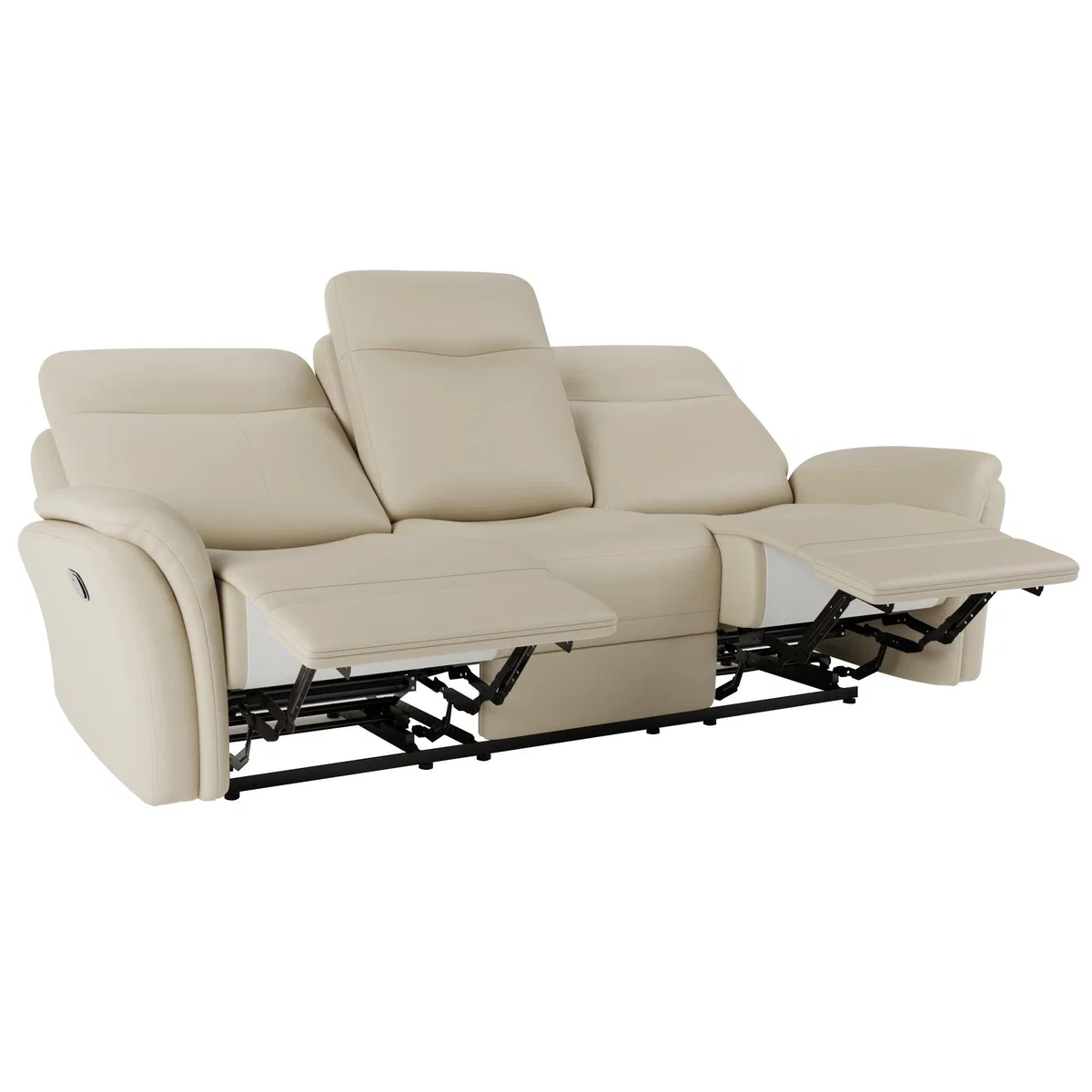 Monte Faux Leather Reclining 3 Seater Sofa Natural – image 6