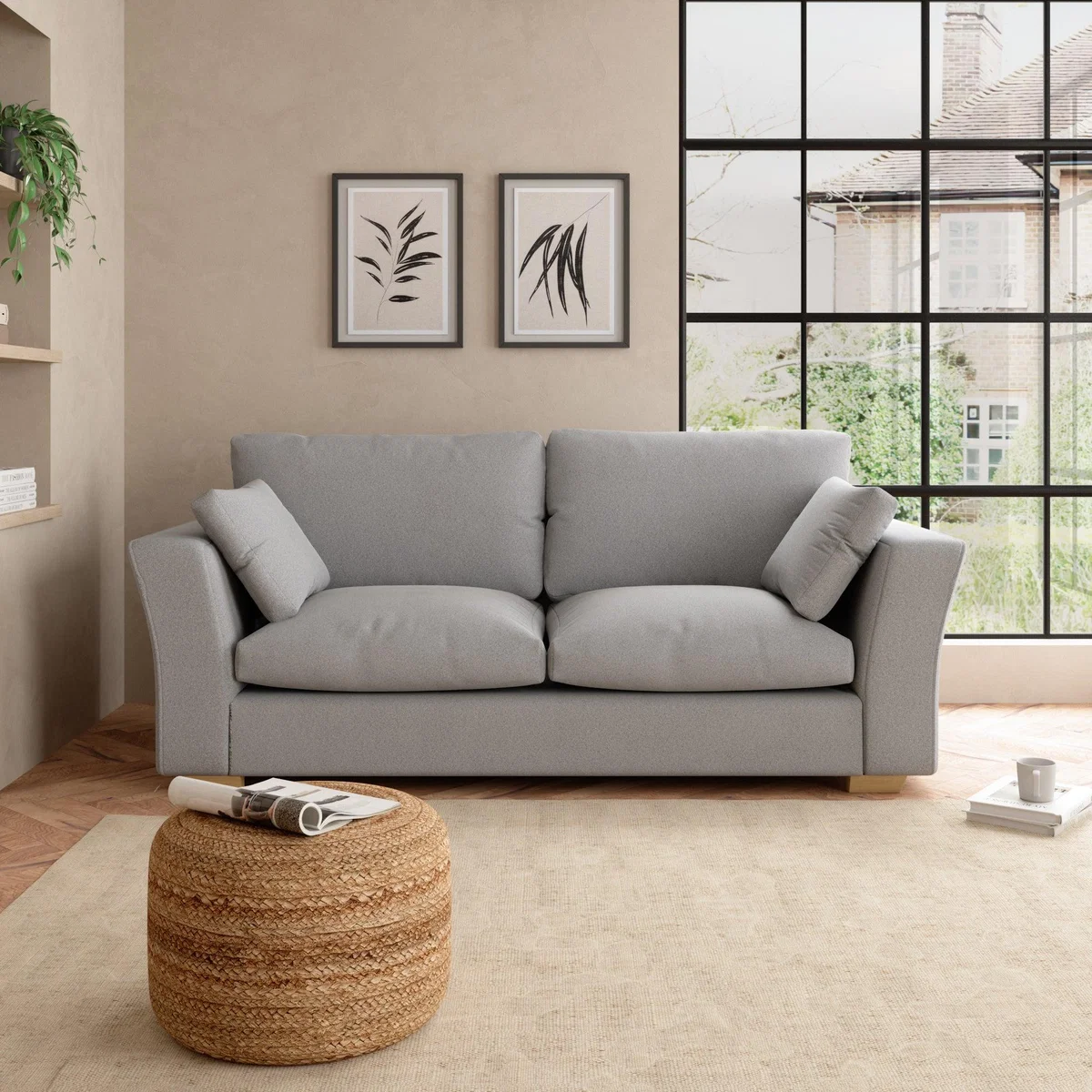 Blakeney Woolly Marl 3 Seater Sofa Woolly Marl Warm Grey – image 1