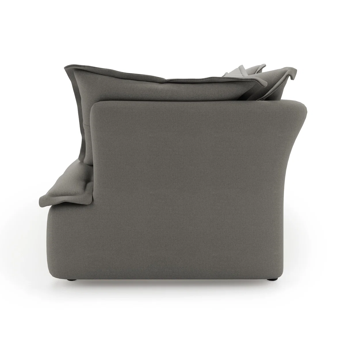 Skye Slub Faux Linen Pillow Back 3 Seater Sofa Grey – image 4