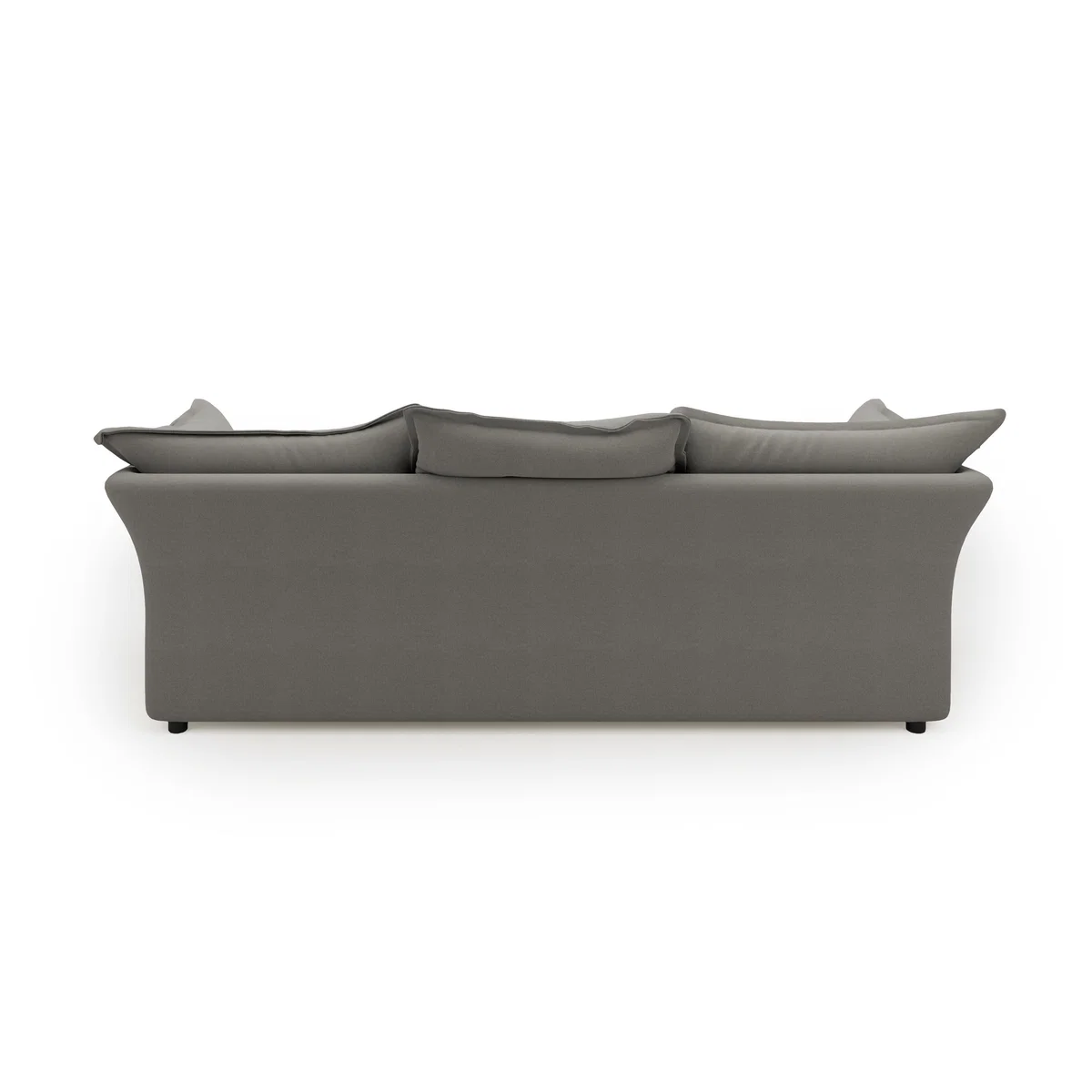 Skye Slub Faux Linen Pillow Back 3 Seater Sofa Grey – image 5