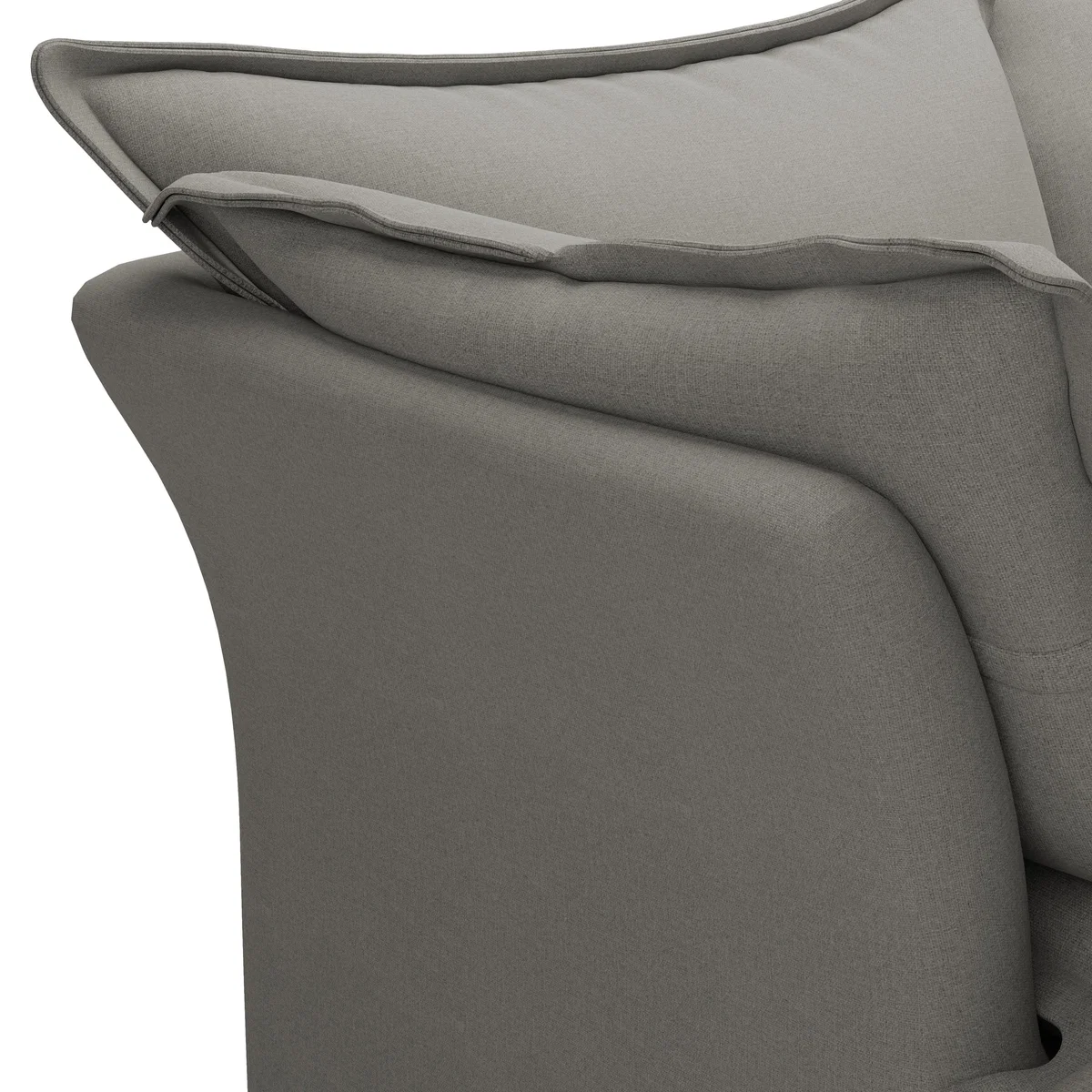Skye Slub Faux Linen Pillow Back 3 Seater Sofa Grey – image 7
