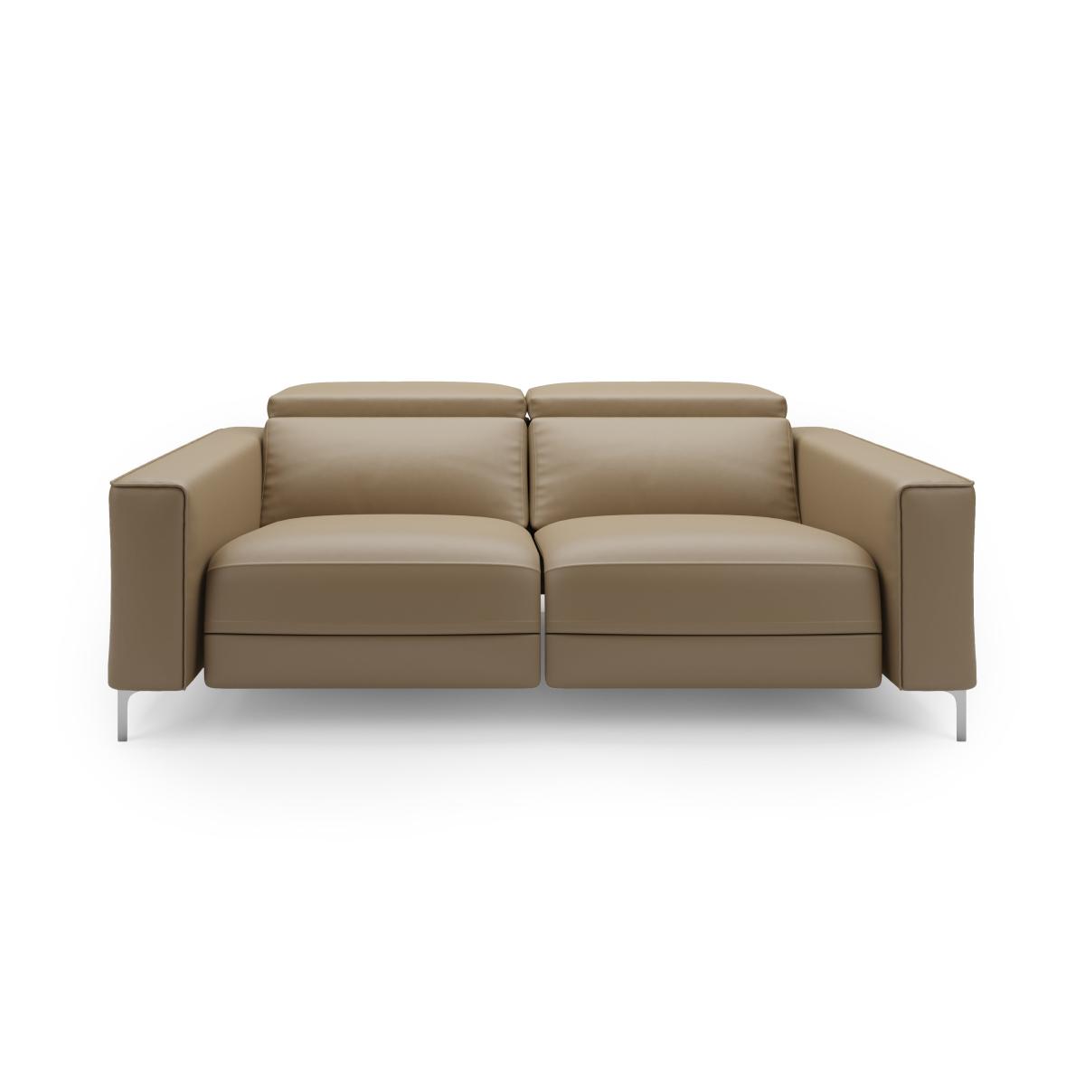 Renzo Iva Faux Leather Electric Recliner 3 Seater Sofa Faux Leather Mocha – image 4
