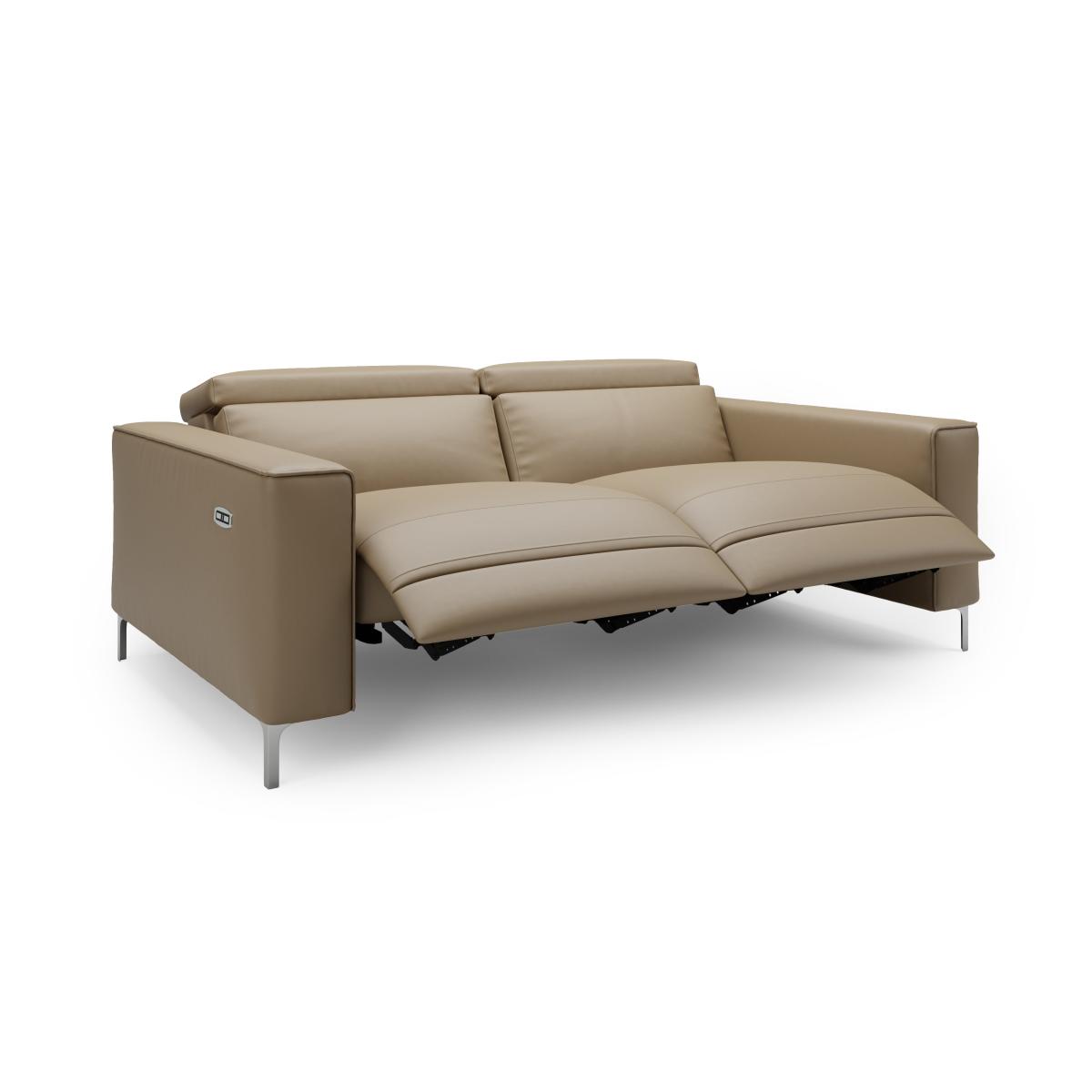Renzo Iva Faux Leather Electric Recliner 3 Seater Sofa Faux Leather Mocha – image 6