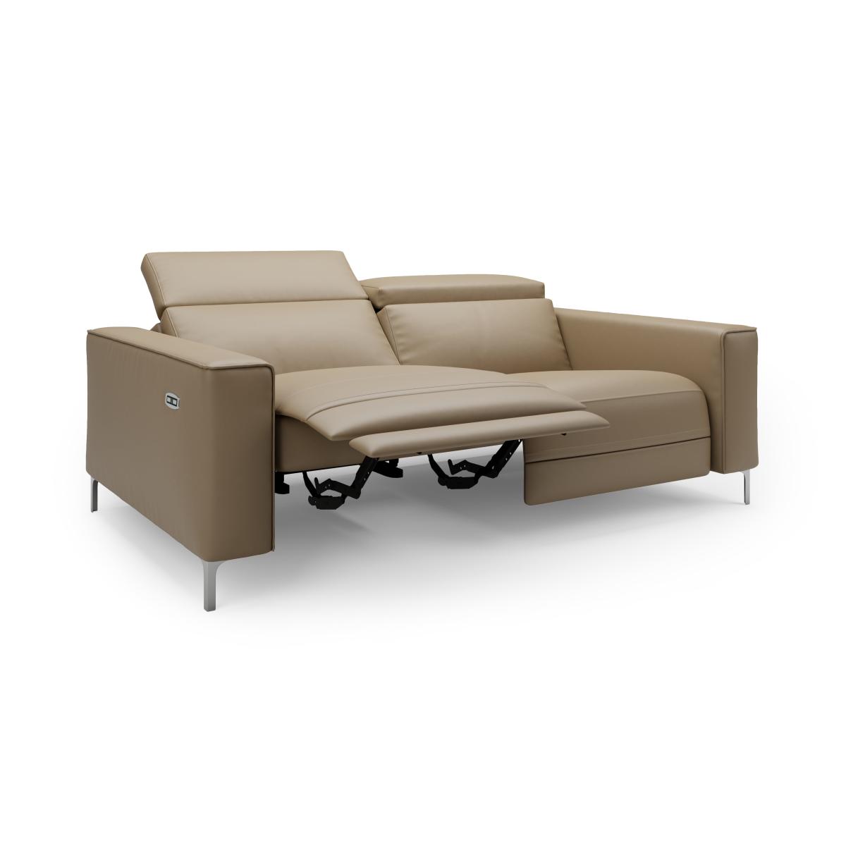 Renzo Iva Faux Leather Electric Recliner 3 Seater Sofa Faux Leather Mocha – image 7