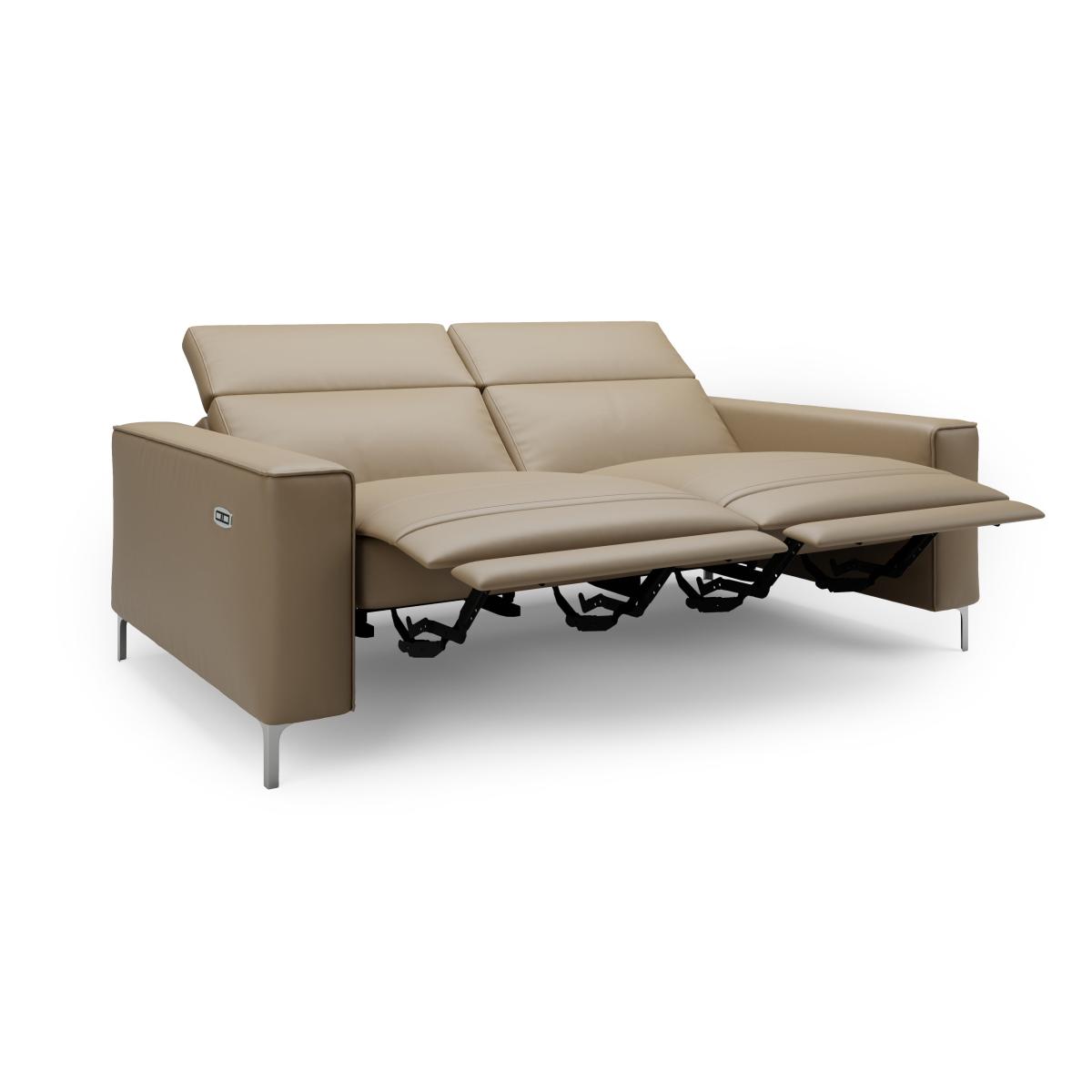 Renzo Iva Faux Leather Electric Recliner 3 Seater Sofa Faux Leather Mocha – image 8