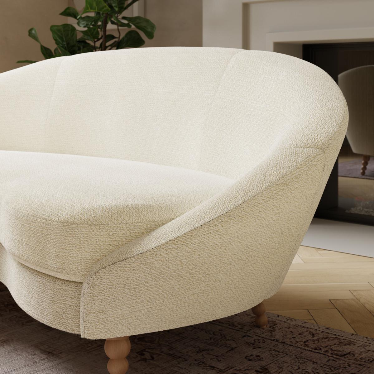 Ivy Chunky Soft Chenille 3 Seater Sofa, Ivory Ivory – image 4
