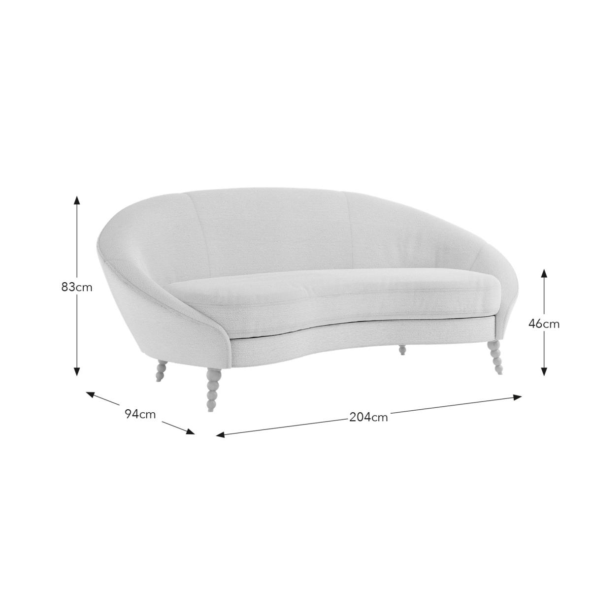Ivy Chunky Soft Chenille 3 Seater Sofa, Ivory Ivory – image 9