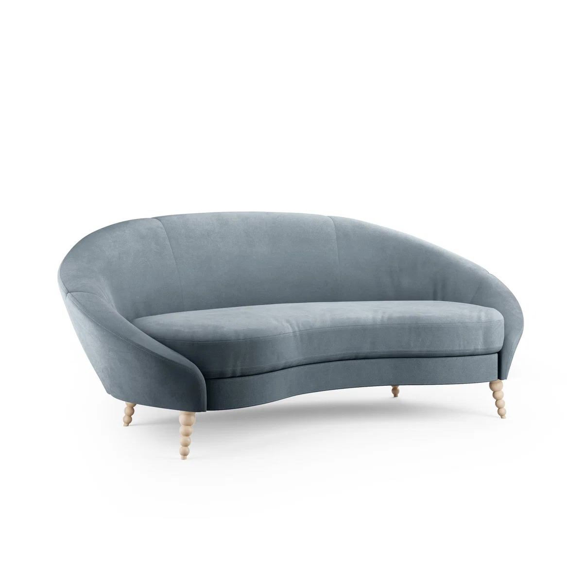 Ivy Pacific Velvet 3 Seater Curved Sofa Pacific Blue – image 6