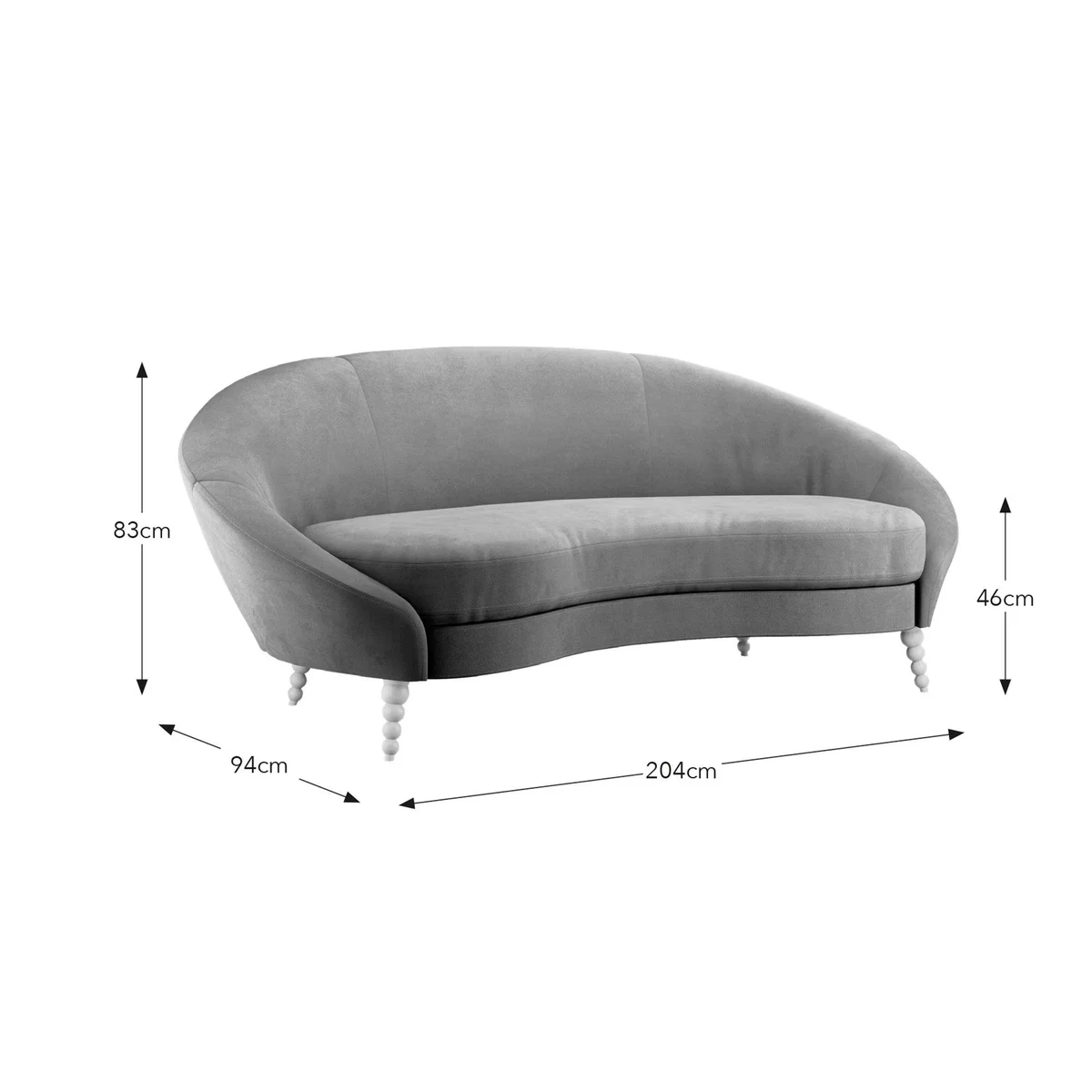 Ivy Pacific Velvet 3 Seater Curved Sofa Pacific Blue – image 8
