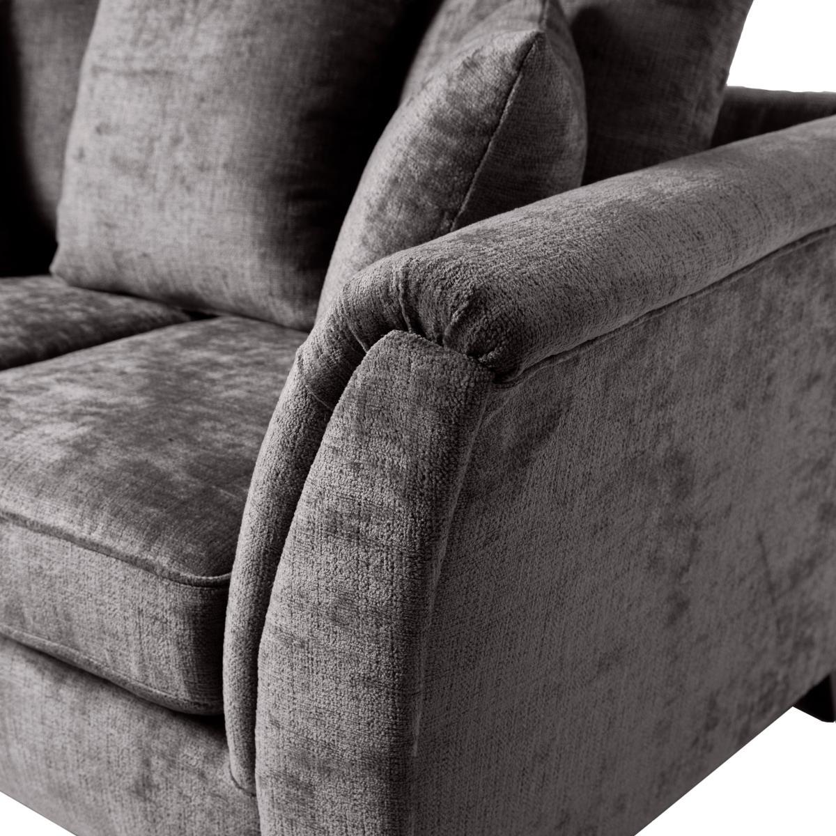 Giovanna Chenille 3 Seater Sofa Steeple Grey – image 7