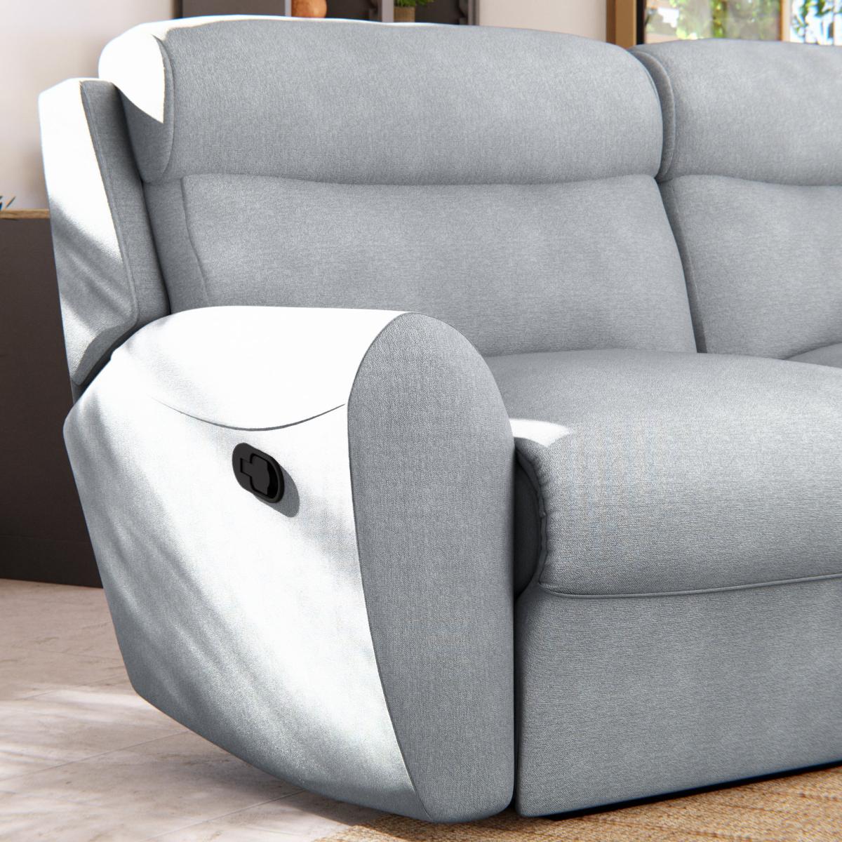 Wareham 3 Seater Manual Recliner Sofa Sky – image 6