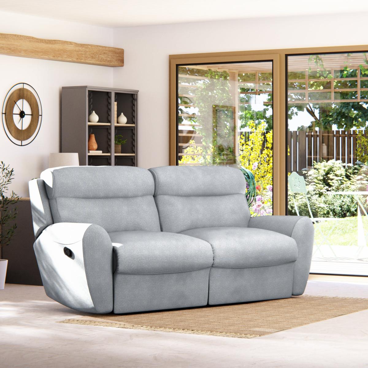 Wareham 3 Seater Manual Recliner Sofa Sky – image 1