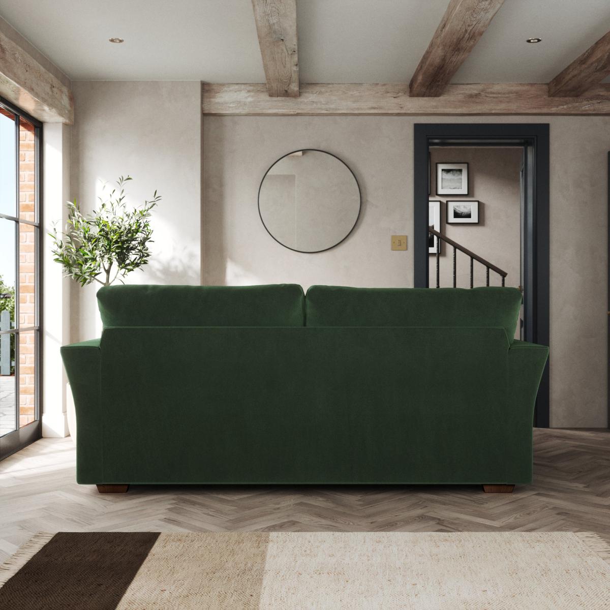 Blakeney 3 Seater Sofa Cosy Velvet Bottle Green – image 4