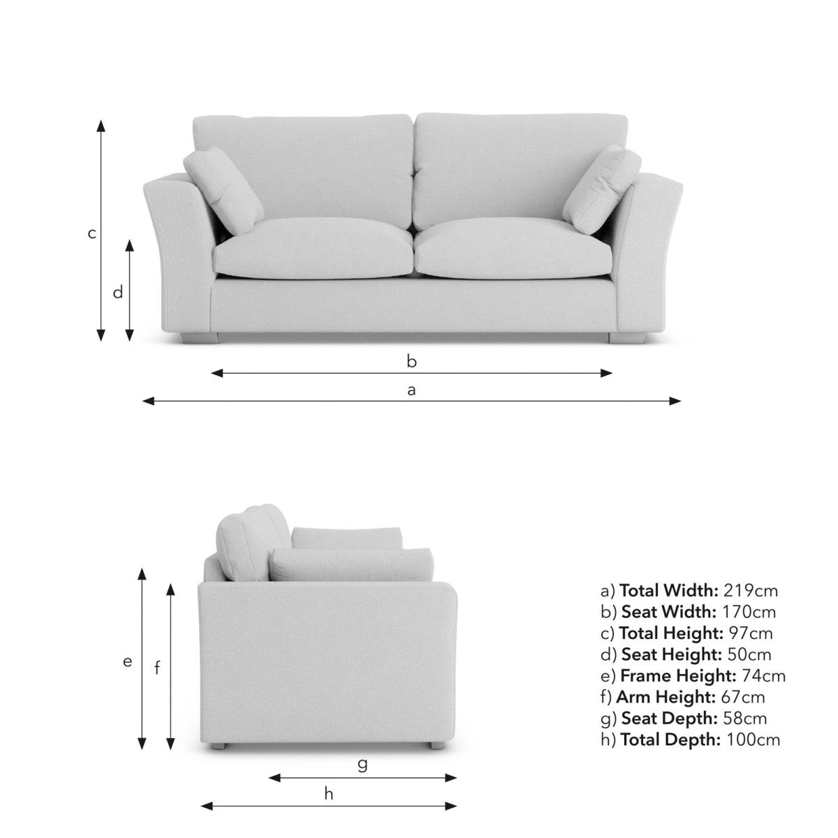 Blakeney 3 Seater Sofa Cosy Velvet Bottle Green – image 8