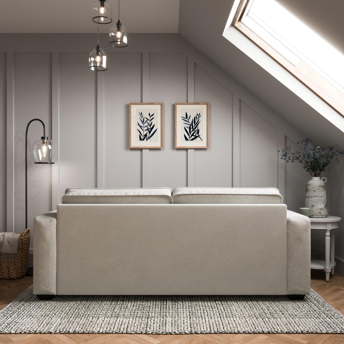Claude Tonal Chenille 3 Seater Sofa Natural Chenille – image 2