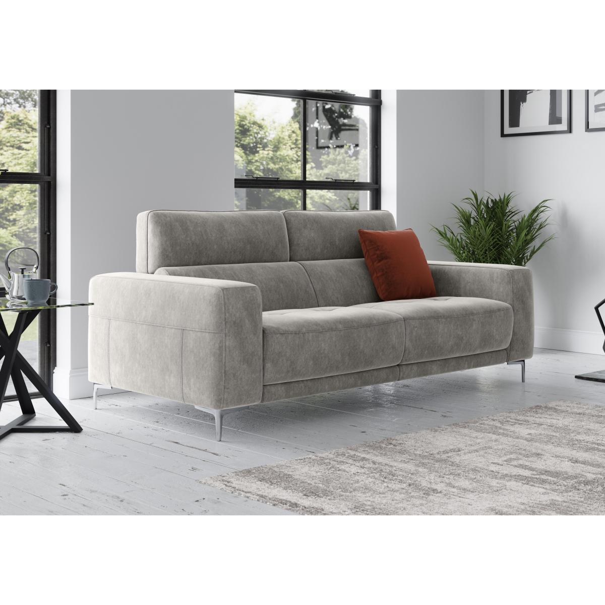 Adama 3 Seater Fabric Power Recliner Sofa with Telescopic Headrests - Grey – image 3