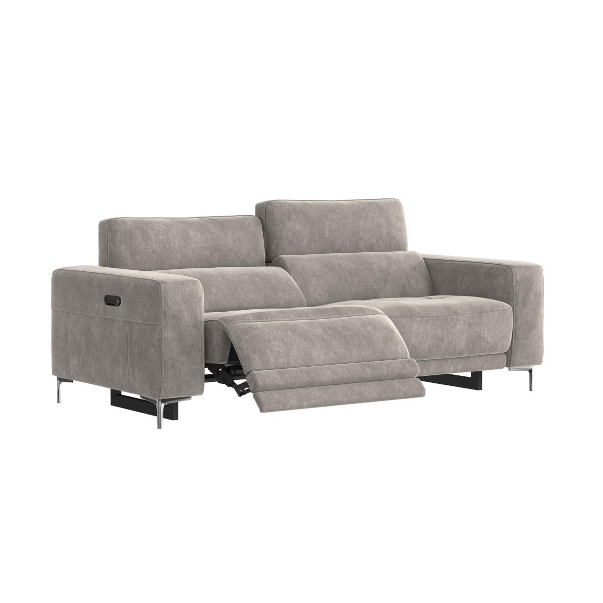 Adama 3 Seater Fabric Power Recliner Sofa with Telescopic Headrests - Grey – image 4
