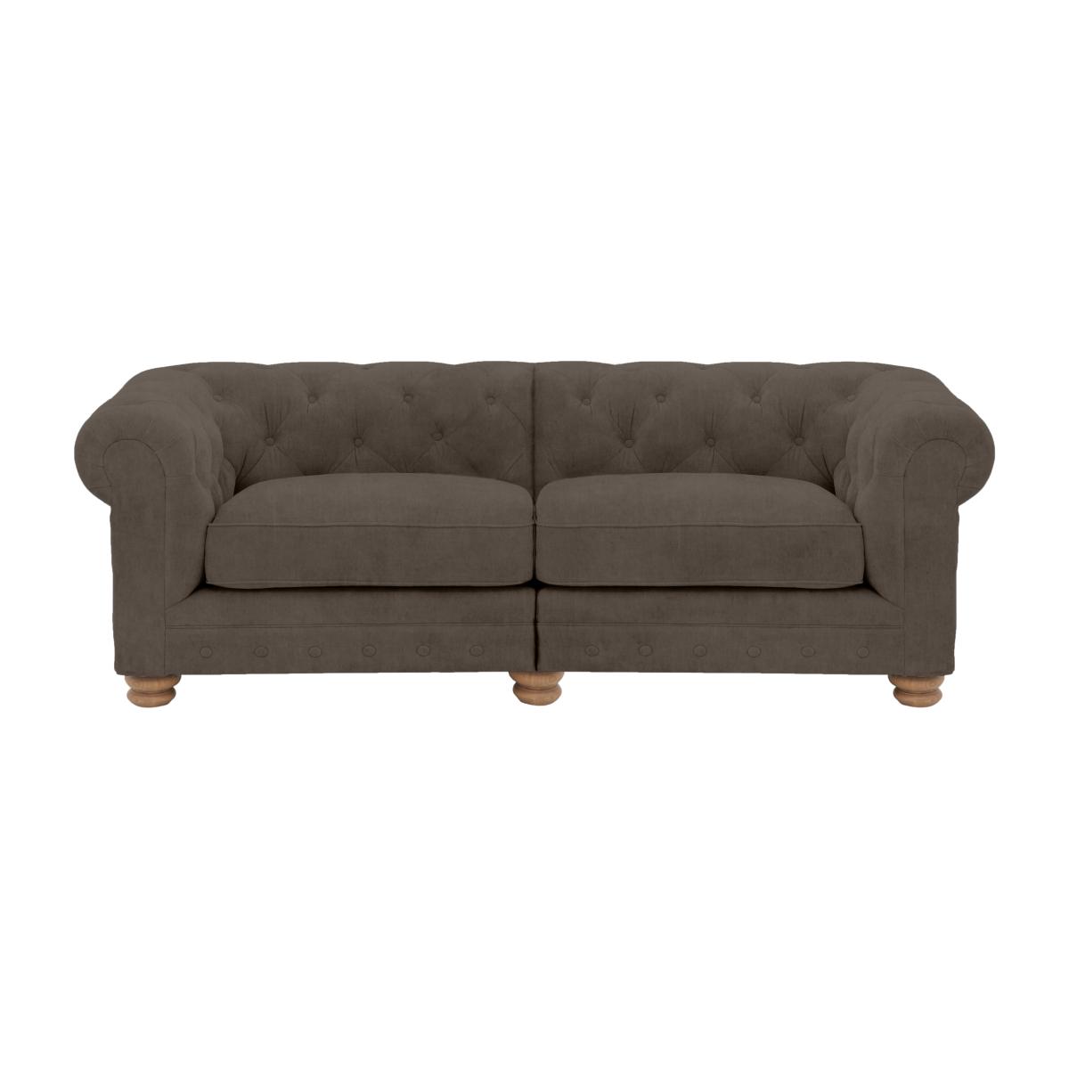 Alexander and James - Chesterfield Collection Hugo 3 Seater Split Frame Fabric Sofa - Discovery - Oak Feet