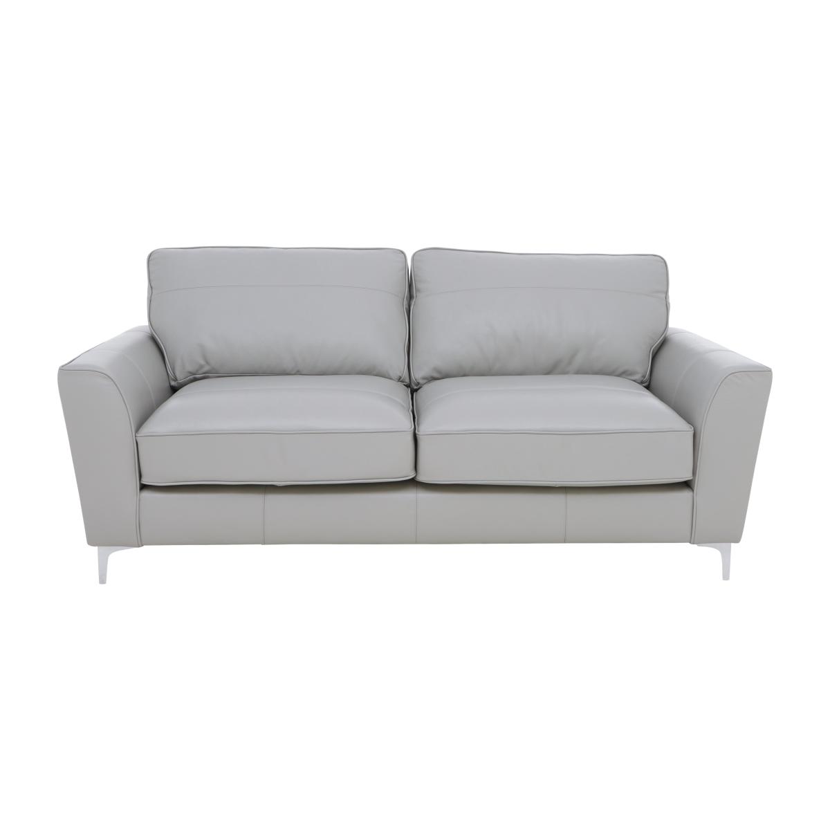 Legend Classic Back 3 Seater Leather Sofa - Verona Grey