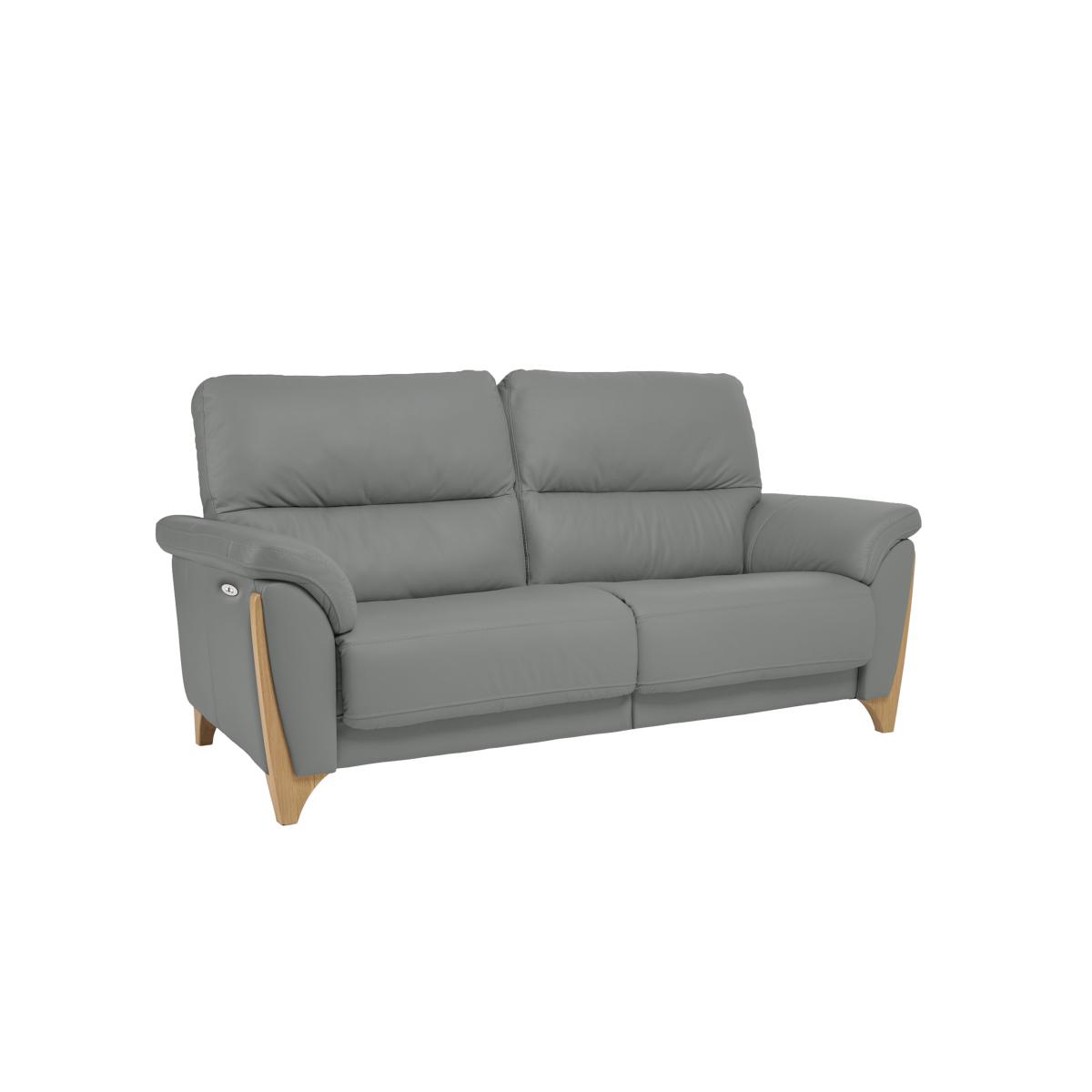 Ercol - Enna Large Leather Power Recliner Sofa - Grey – image 5