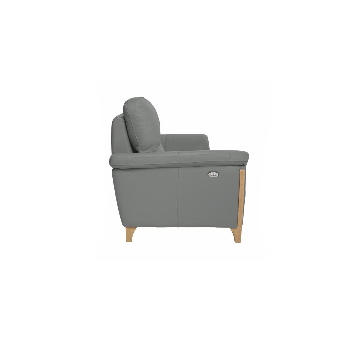 Ercol - Enna Large Leather Power Recliner Sofa - Grey – image 6