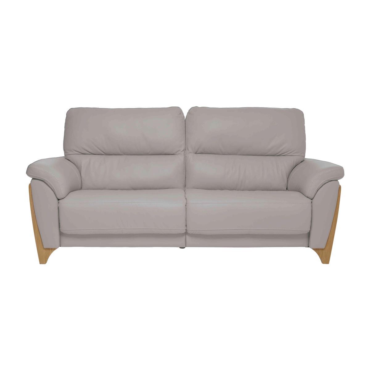 Ercol - Enna Large Leather Power Recliner Sofa - Grey – image 1
