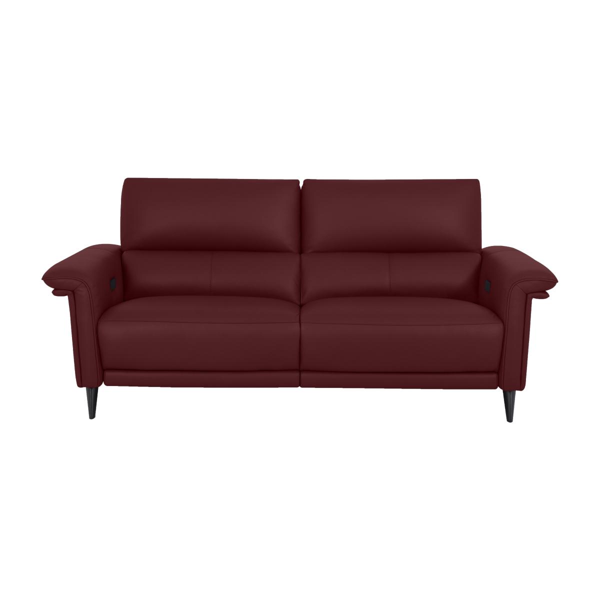 Domicil - Huxley 3 Seater Leather Power Recliner Sofa with Telescopic Headrests - Burgundy