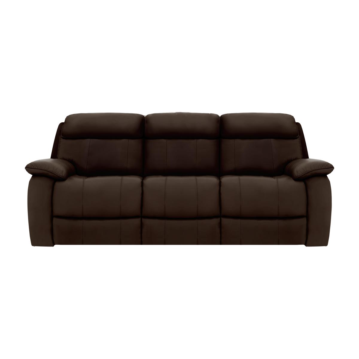 Moreno 3 Seater Leather Power Recliner Sofa with Power Headrests - Brown- World of Leather – image 1