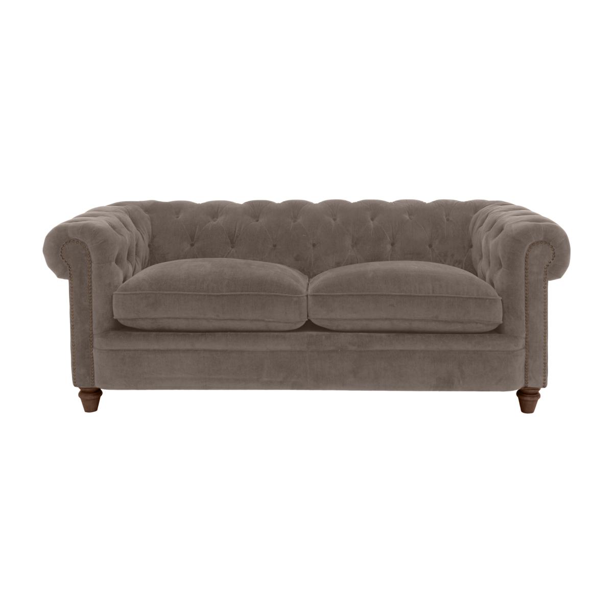 Alexander and James - Chesterfield Collection Ralph 3 Seater Fabric Sofa - Wicker with Studs - Dark Feet