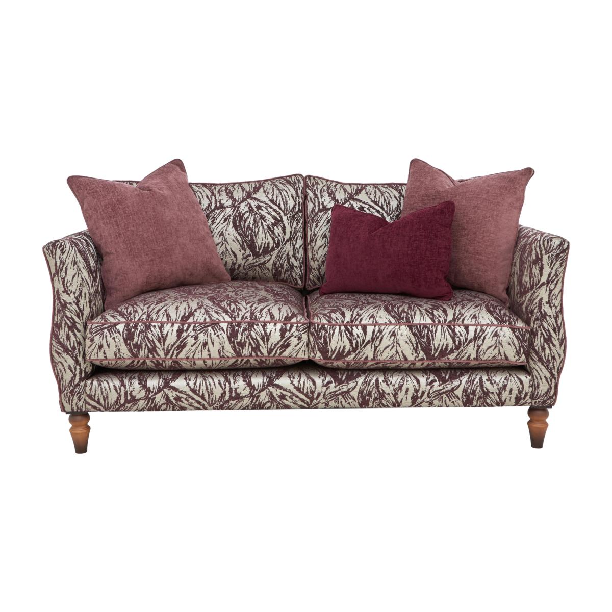 Boutique Chatterley 3 Seater Sofa - Canopy Mulberry with Walnut Legs – image 1