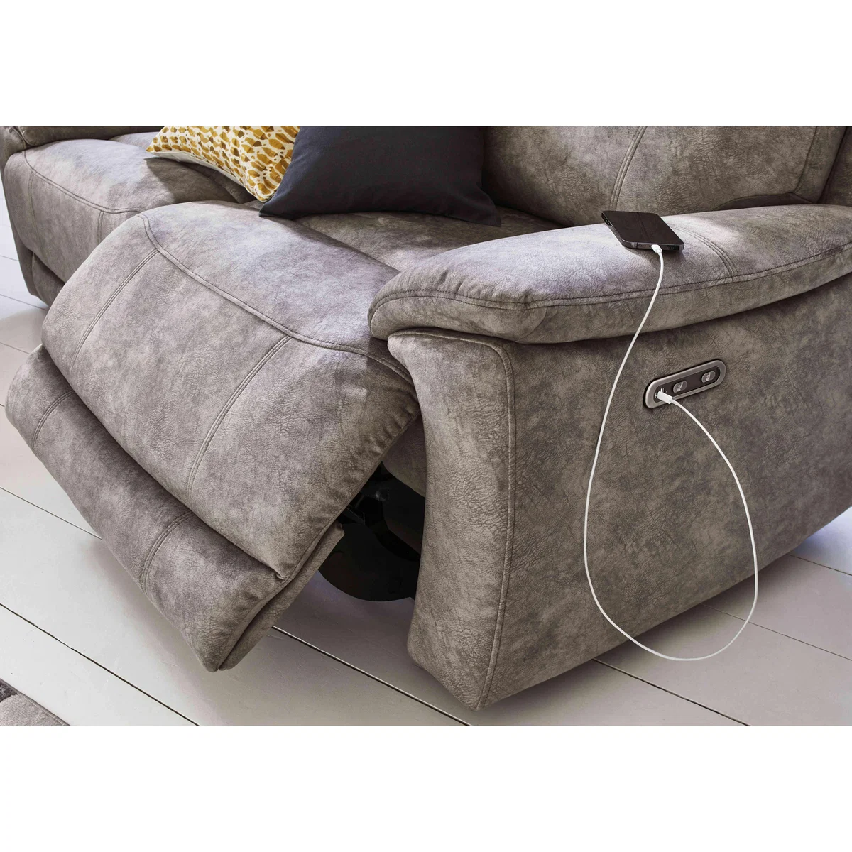 Sloane 3 Seater Fabric Power Recliner Sofa - Heritage Olive – image 5