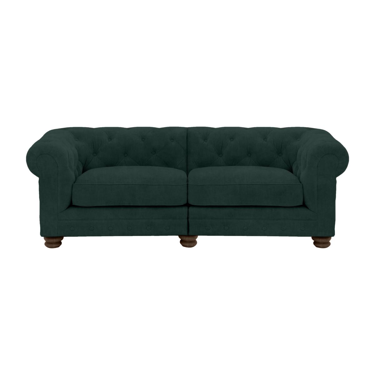 Alexander and James - Chesterfield Collection Hugo 3 Seater Split Frame Fabric Sofa - Honeycreeper - Dark Feet