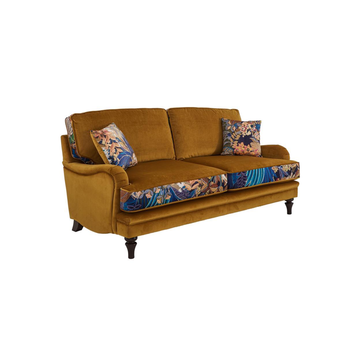 The Botanical Collection Tropicana 3 Seater Fabric Patterned Sofa - Grey – image 6