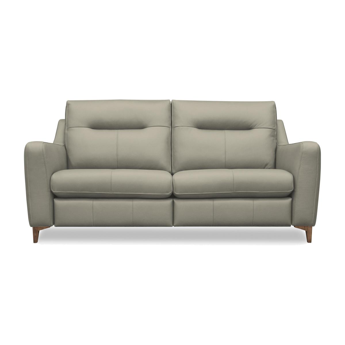 G Plan - Arlo 3 Seater Leather Sofa - No Recliner - Cambridge Taupe with Walnut Feet