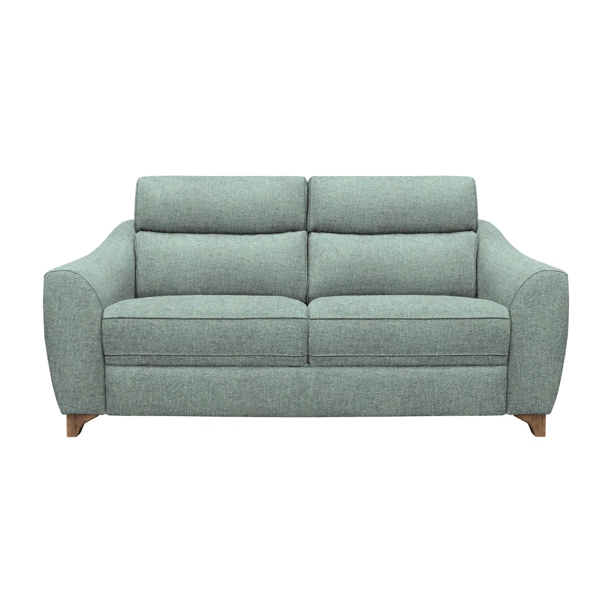 G Plan - Lucca 3 Seater Fabric Sofa - No Recliner - Dapple Kingfisher with Walnut Feet