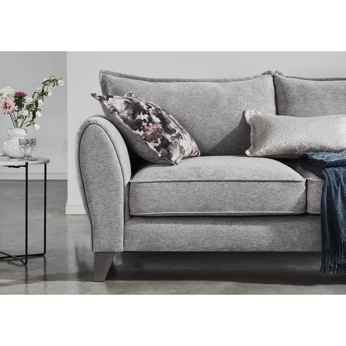 Fleur 3 Seater Fabric Sofa - Grey – image 2