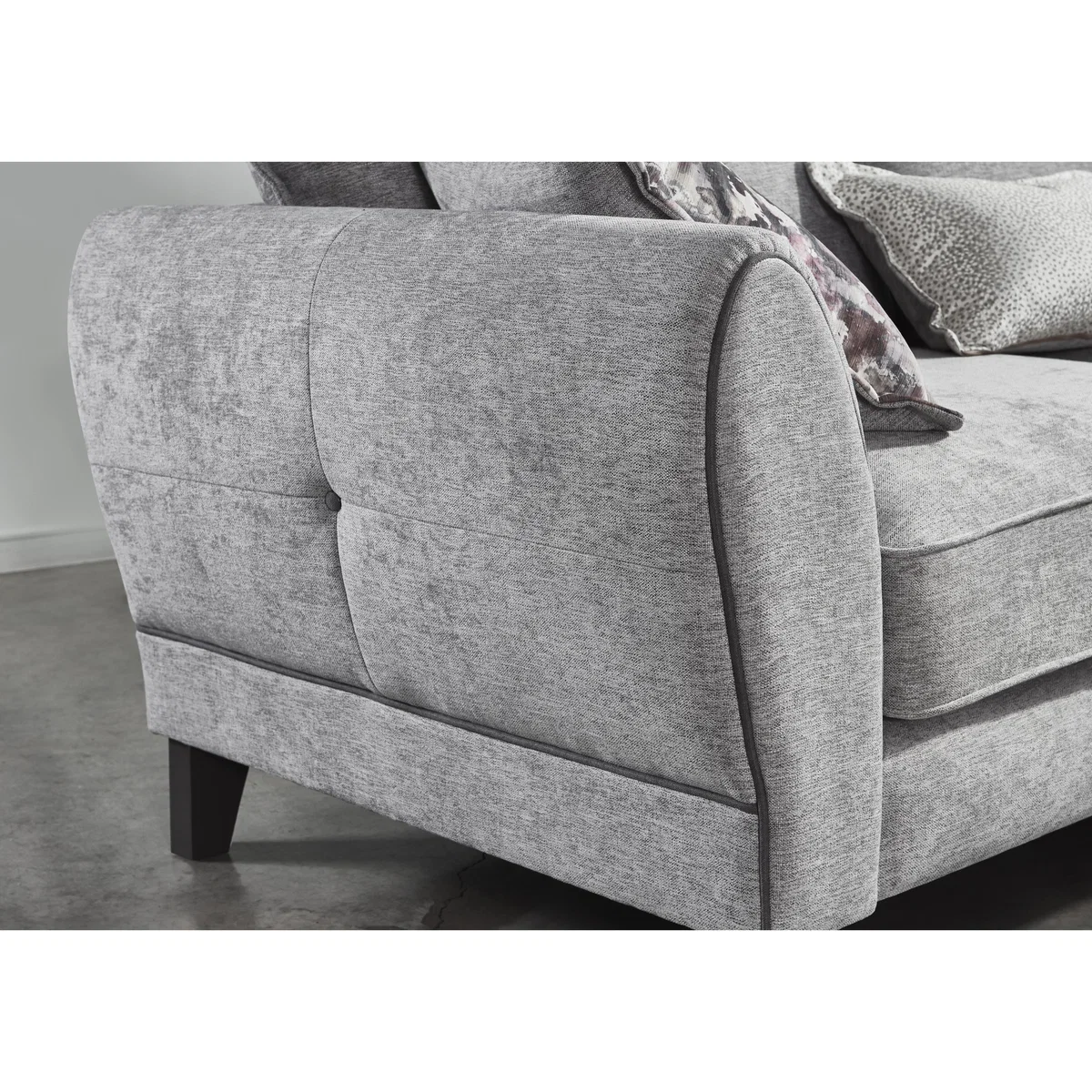 Fleur 3 Seater Fabric Sofa - Grey – image 3