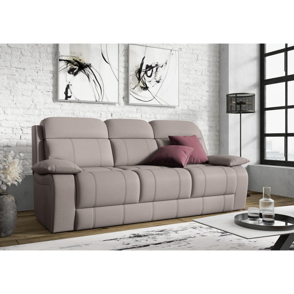 Moreno 3 Seater Fabric Power Recliner Sofa with Power Headrests - White – image 2