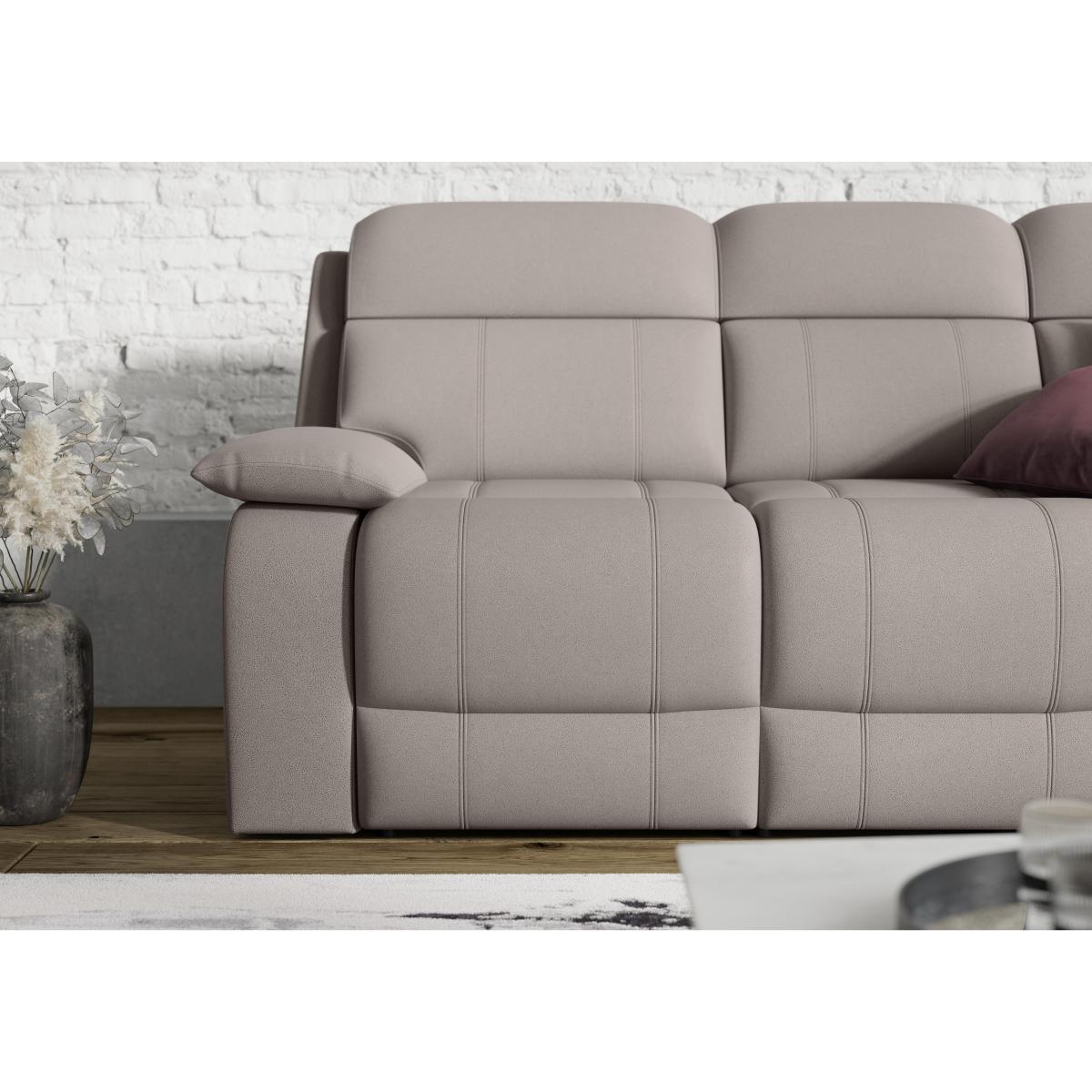 Moreno 3 Seater Fabric Power Recliner Sofa with Power Headrests - White – image 4