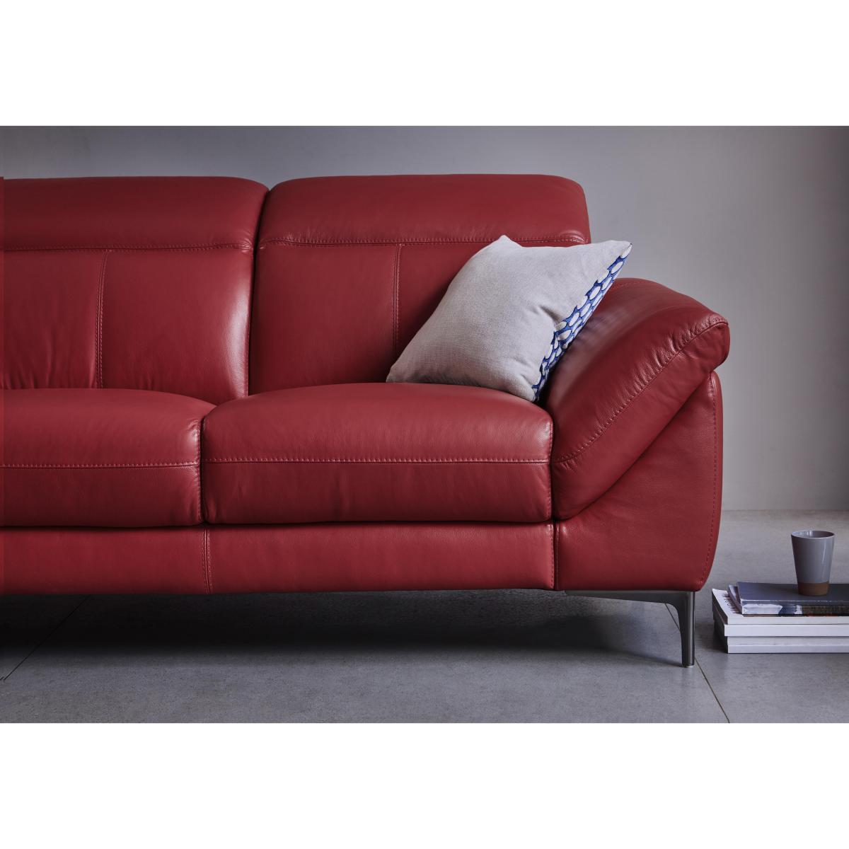 Galaxy 3 Seater Leather Sofa with Manual Headrests - Grey- World of Leather – image 3