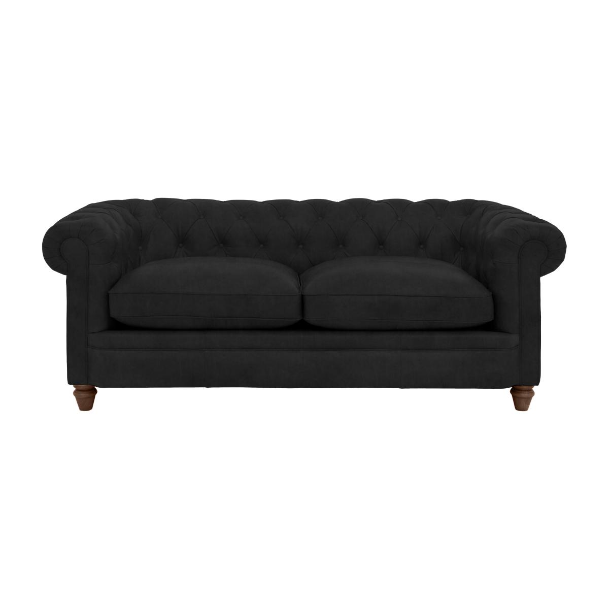 Alexander and James - Chesterfield Collection Ralph 3 Seater Fabric Sofa - Chocolate - Dark Feet