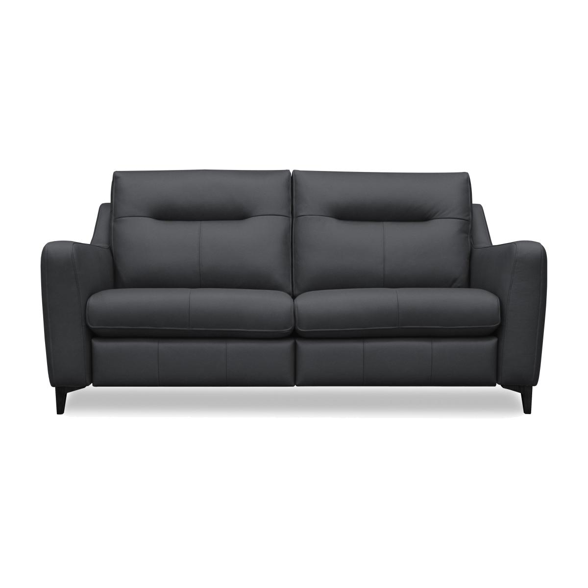 G Plan - Arlo 3 Seater Leather Power Recliner Sofa - Cambridge Pet Blue with Ebony Feet