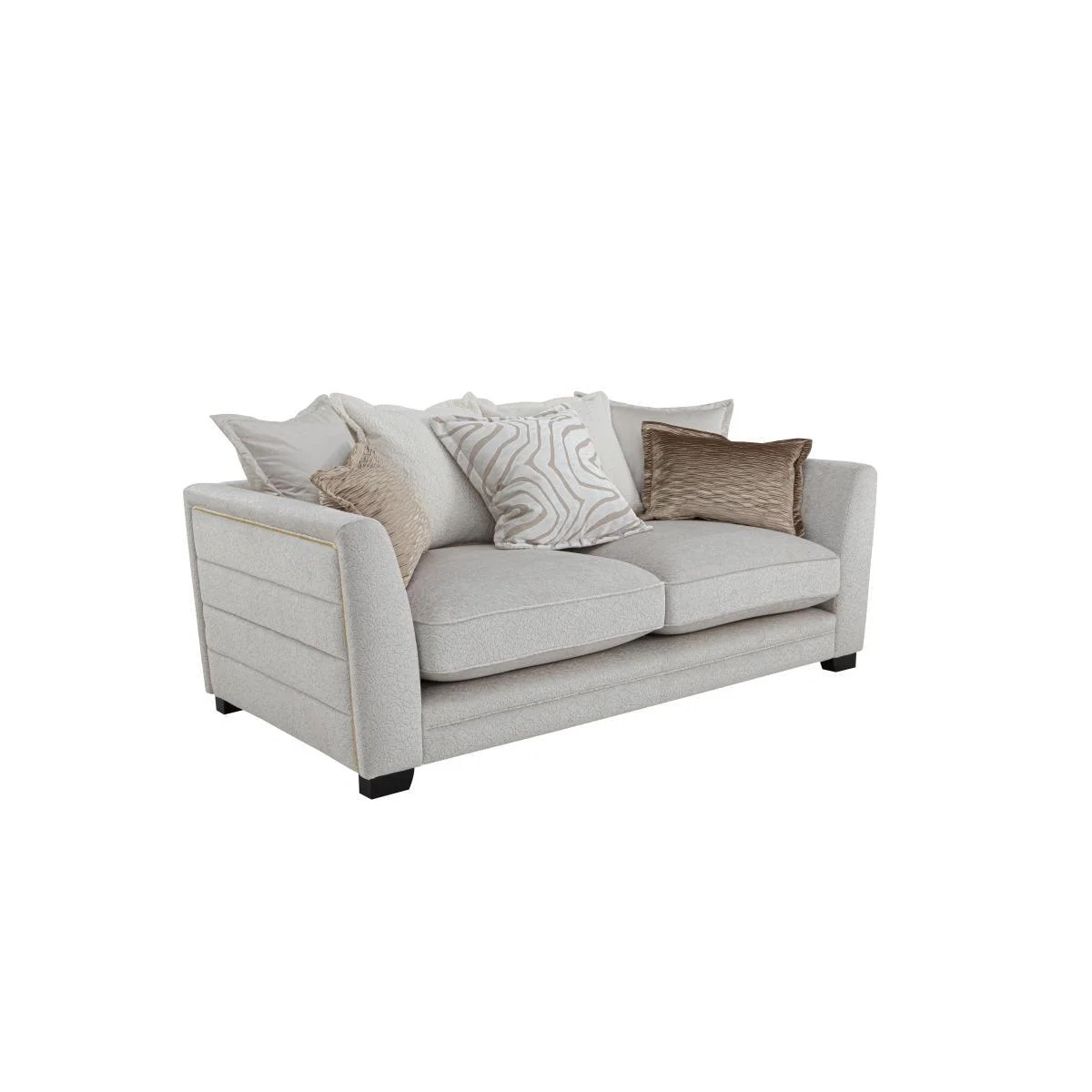 Boutique Lavish Fabric 3 Seater Scatter Back Sofa - Beige – image 6