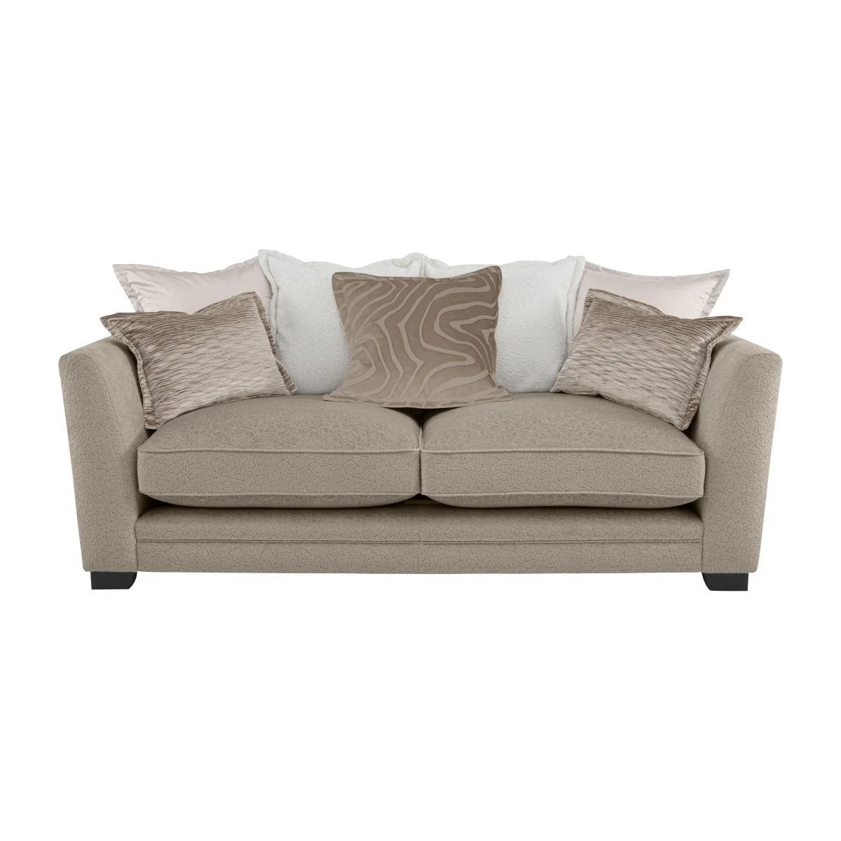 Boutique Lavish Fabric 3 Seater Scatter Back Sofa - Beige – image 1