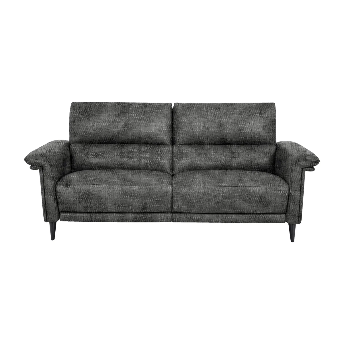 Domicil - Huxley 3 Seater Fabric Power Recliner Sofa with Telescopic Headrests - Gunmetal